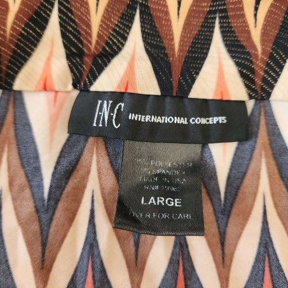 INC International Multi Metalic Gold Color Retro Top Square Neck Size L - Picture 3 of 7